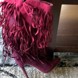 Fringe boots never worn